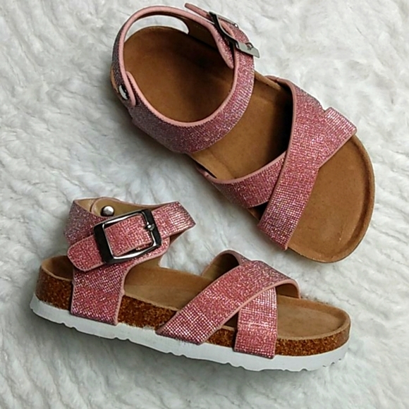 Toddler Girls Glitter Bling Pink Strappy Sandals - Picture 5 of 8